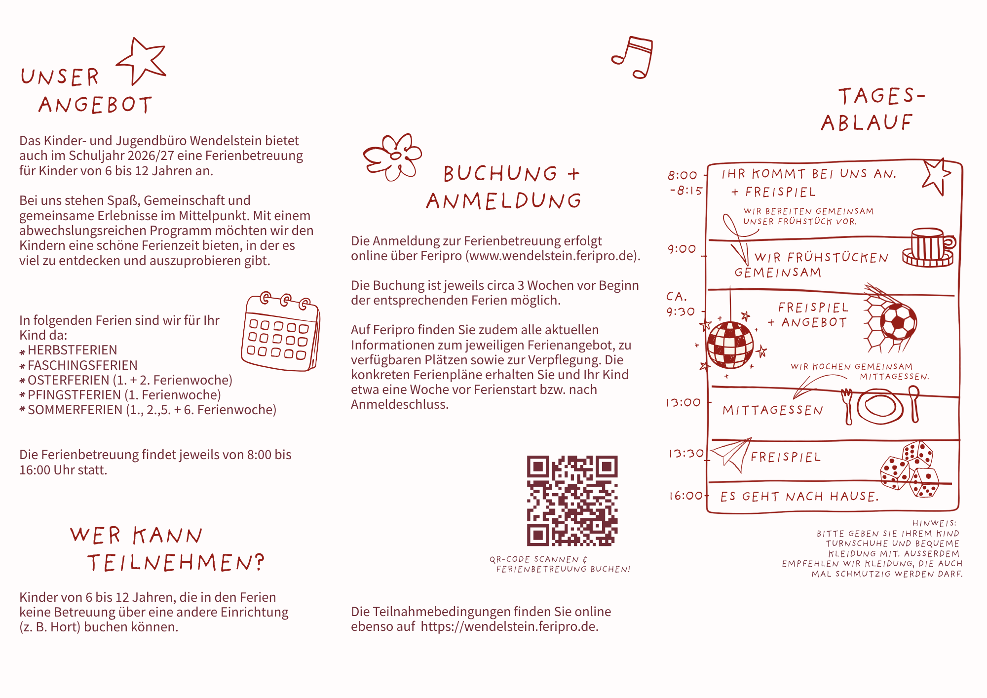 Ferienbetreuung Flyer Seite 2