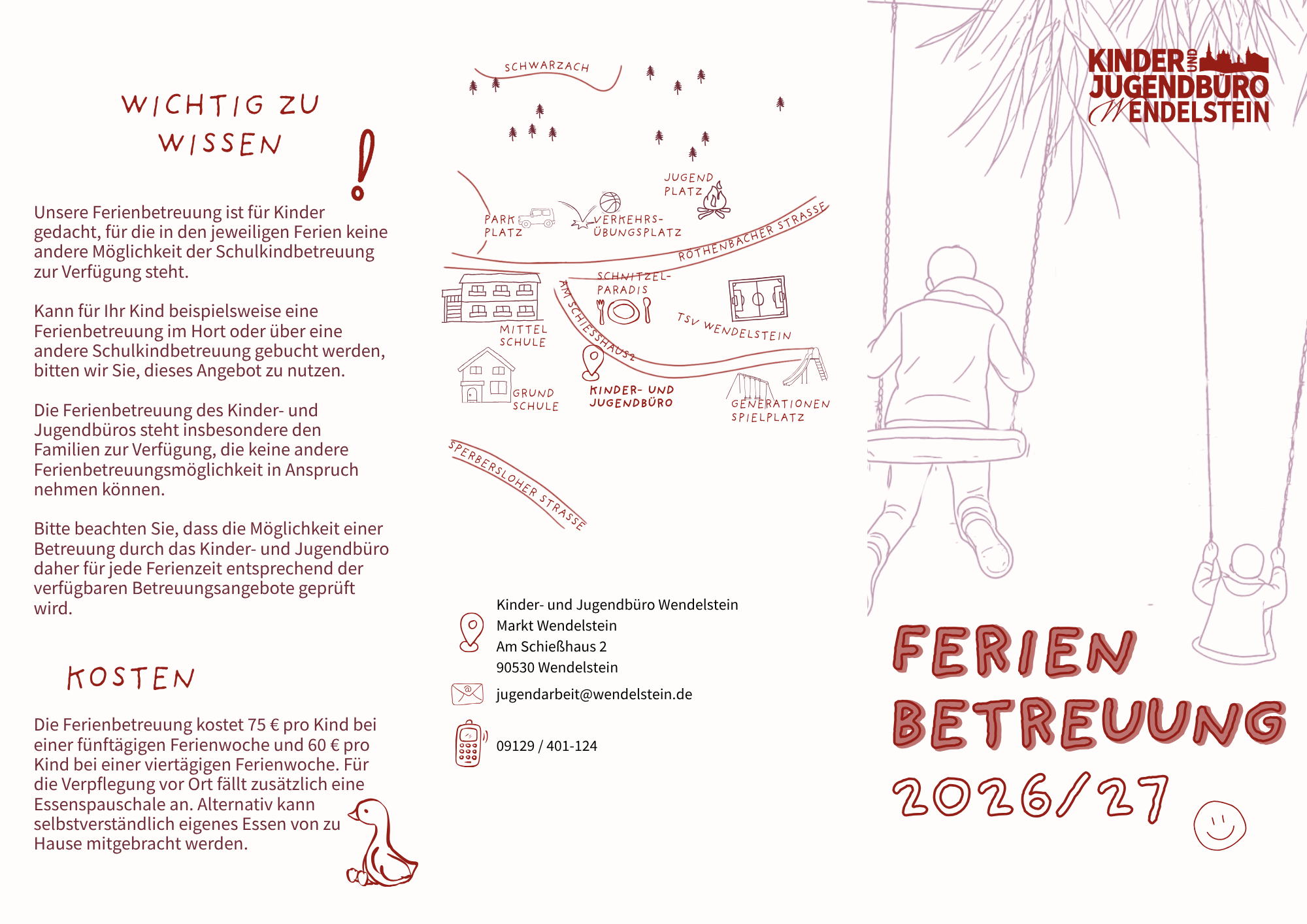 Ferienbetreuung Flyer Seite 1